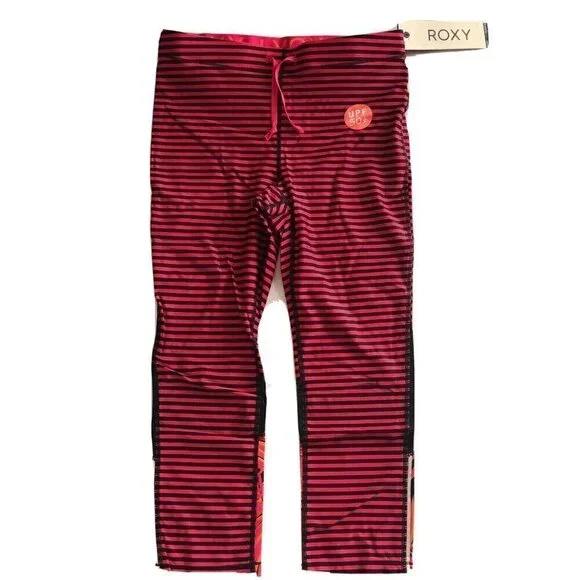 Roxy Women's Relay Running Active Dry Flight Striped Capri Pants Size S M BCH4 - Picture 8 of 11